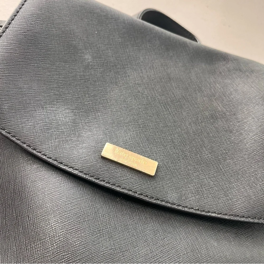 Kate Spade Jessie Laurel Way Black Saffiano Leather Backpack Gold Hardware